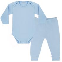 Kit Pijama Térmico Body e Calça Bebê Energy Thermo Dry Azul Everly