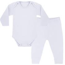 Kit Pijama Térmico Body e Calça Bebê Energy Thermo Dry Branco Everly Kit Pijama Térmico Body e Calça Bebê Energy Thermo Dry Branco Everly