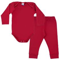 Kit Pijama Térmico Body e Calça Bebê Energy Thermo Dry Cereja Everly Kit Pijama Térmico Body e Calça Bebê Energy Thermo Dry Cereja Everly