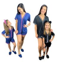 Kit Pijamas Mãe e Filha Americano Verão manga Curta baby dol - PIJAMAS VIÇOSA