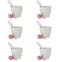 Kit Pilão Com Socador Alho Plástico Resistente Branco GP2158 Kit Pilão Com Socador Alho Plástico Resistente Branco GP2158