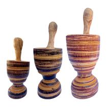 Kit Pilão P(13CM), Pilão M(15CM) e Pilão G(20CM) em madeira - RODRIGUES CAMPOS