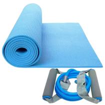Kit Pilates com Colchonete em Eva + Extensor Elastico Azul Tensao Forte Liveup Liveup Sports