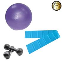 Kit Pilates Fortalecimento C Over Ball+Faixa Média+Halter2Kg