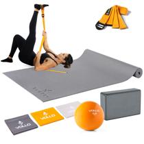 Kit Pilates Vollo Fita + Tapete + Faixas + Tonificadora + Bloco