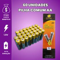 Kit Pilha AA Comum C/ Pilha AAA Palito Caixa 60 Unidades Cada