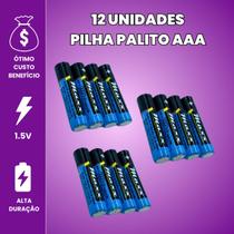 Kit Pilha AA Comum C/ Pilha AAA Palito Caixa 60 Unidades Cada