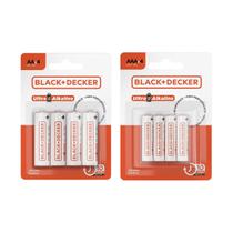 Kit Pilha Aaa Palito + Aa Pequena C/4 Alcalinas Black+Decker