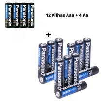 Kit Pilha Palito Aaa 12 Un + Aa 4 Un Panasonic Comum Kit Pilha Palito Aaa 12 Un + Aa 4 Un Panasonic Comum