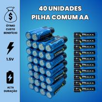Kit Pilhas Palito AAA + Comum AA 60 Unidades Cada Caixa Cilíndrica