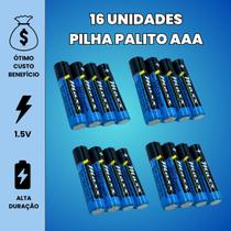 Kit Pilhas Palito AAA + Comum AA 60 Unidades Cada Caixa Cilíndrica