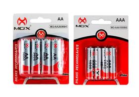Kit Pilhas Recarregaveis 4 AA + 4 AAA Mox Xbox Microfones Controle Brinquedos Kit Pilhas Recarregaveis 4 AA + 4 AAA Mox Xbox Microfones Controle Brinquedos