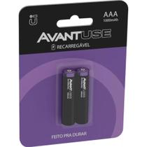 Kit Pilhas Recarregáveis AAA Com 02 Unidades 1000mah Avant