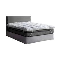 Kit Pillow Top Solteiro + 1 Travesseiro Siliconado - Branco - 1,88m x 0,88m - 5cm Espessura - Micro Percal 400 Fios