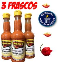 Kit Pimenta Carolina Reaper 3 Frascos A Mais Forte Do Mundo Nativa Kit Pimenta Carolina Reaper 3 Frascos A Mais Forte Do Mundo Nativa