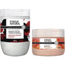 Kit pimenta negra 650g esfoliante apricot forte abrasão 300g