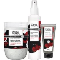 Kit pimenta negra creme gel e fluido redução dagua natural-duplicidade cps1177