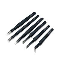 Kit pinça com 6 peças Artesanato , eletrônico , relógios, strass, cílios antiestatico Kit pinça com 6 peças Artesanato , eletrônico , relógios, strass, cílios antiestatico