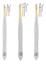 Kit Pinça Depilação 9cm Pontas Variadas Edel Solingen Kit Pinça Depilação 9cm Pontas Variadas Edel Solingen