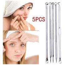 Kit Pinça Extrator Cravos Espinhas Acne Inox Com 5 Peças Kit Pinça Extrator Cravos Espinhas Acne Inox Com 5 Peças