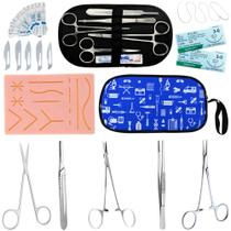 Kit Pinça Mosquito Cabo Bisturi Anatomica