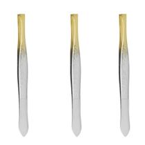Kit Pinças Belliz Enox Ponta Dourada Reta Cod.700 C/3 Kit Pinças Belliz Enox Ponta Dourada Reta Cod.700 C/3