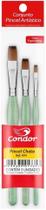 Kit Pincéis Chatos Ergonômicos Condor - 3 Unidades para Pintura Artística Kit Pincéis Chatos Ergonômicos Condor - 3 Unidades para Pintura Artística