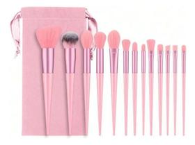 Kit Pincéis cor rosa e saquinho junto Kit Pincéis cor rosa e saquinho junto