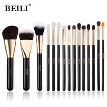 Kit Pincéis De Maquiagem BEILI 15 pçs Cabelo Sintético Natural Para Base Contorno Sombra Kit Pincéis De Maquiagem BEILI 15 pçs Cabelo Sintético Natural Para Base Contorno Sombra