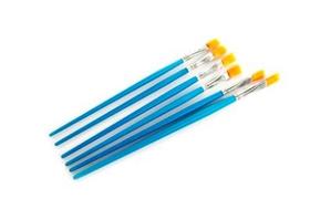 Kit Pincéis de Pintura Artesanato Ponta Fina Redonda e Chato Achatado