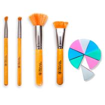 Kit Pinceis Esponja de Maquiagem Aplicação Suave Uniforme
