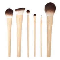 Kit Pincéis Glass Ruby Rose para Base Pó Contorno Iluminador Corretivo e Delinear