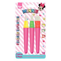 Kit Pincéis Infantis Minnie - 3 Unidades Kit Pincéis Infantis Minnie - 3 Unidades