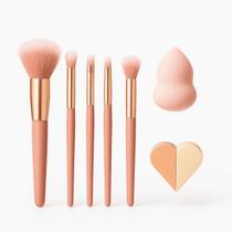 Kit Pincéis Maquiagem Meilys 5 Peças + 2 Esponjas