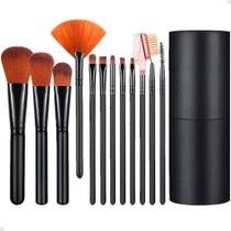 Kit Pincéis Maquiagem Profissional 12 Peças + Necessaire Pvc Kit Pincéis Maquiagem Profissional 12 Peças + Necessaire Pvc