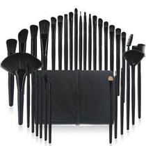 Kit Pinceis Maquiagem Profissional 32 Peças com Estojo Organizador Preto 905-B Lorben