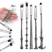 Kit Pincéis Maquiagem Varinha Saga Harry Potter Com Estojo Make Luxo Edição Especial