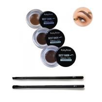 Kit Pinceis P/ Olhos e Sobrancelhas Profissional Pomada Sobrancelha