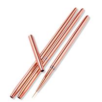 Kit Pincéis para Decoração 3 unidades Rosé Gold - King Nails Kit Pincéis para Decoração 3 unidades Rosé Gold - King Nails