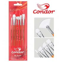 Kit Pincéis para Pintura em Tecido Condor 595 - 6 Unidades