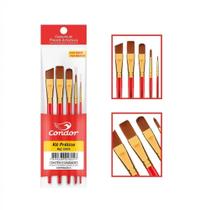 Kit Pincel Artístico Prático Condor Ref 5503 - 5 Pincéis