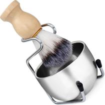 Kit Pincel Barbear C/ Suporte Tigela Bowl Cumbuca Copo Inox Kit Pincel Barbear C/ Suporte Tigela Bowl Cumbuca Copo Inox