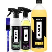 Kit Pincel Detalhamento Delet Limpador Plastico Borracha Shampoo Automotivo V-Mol 1,5L Izer Descontaminante Ferroso Vonixx Kit Pincel Detalhamento Delet Limpador Plastico Borracha Shampoo Automotivo V-Mol 1,5L Izer Descontaminante Ferroso Vonixx