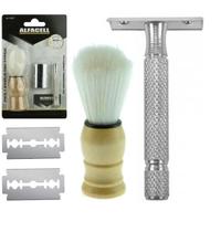 Kit Pincel e Aparelho de Barbear com Lâmina