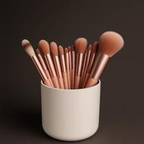 Kit Pincel Maquiagem 13 Peças Profissional Com Estojo Luxo Maquiagem Base, Pó, Sombra e Lábios