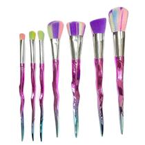 Kit Pincel Maquiagem Com 7 Pincéis Geométricos Blush Sombra