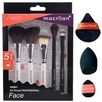 Kit Pincel Profissional Macrilan WB801 Face C/ Esponjas EP26 Maquiagem Kit Pincel Profissional Macrilan WB801 Face C/ Esponjas EP26 Maquiagem