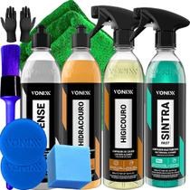 Kit Pincel Vonixx Higienizador de Volante Sintra Fast Hidratante Hidracouro Revitalizador Intense Apc Limpador Higicouro