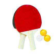 Kit ping pong 02 raquetes 3 bolas ref 644258