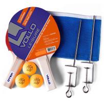 Kit Ping Pong 2 raquete 3 bolas com rede Vollo